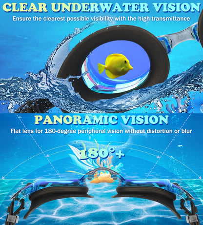 Aegend 2 Pack Kids Goggles, Swimming Goggles for Kids Age 4-16 Boys and Girls Youth, Anti-Fog Waterproof Anti-UV Pool Goggles