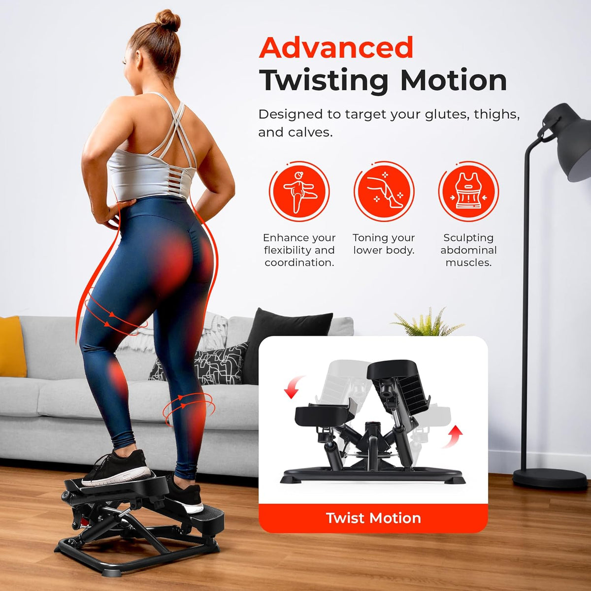 Sunny Health & Fitness Mini Steppers for Exercise at Home, Stair Step Workout Machine, Full Body Cardio Equipment, with Optional Free SunnyFit App Connection and Resistance Band