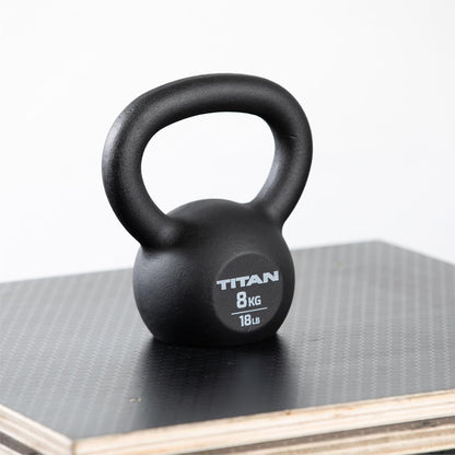Titan Fitness Cast Iron Kettlebell, Single Piece Casting, KG and LB Markings, Full Body Workout