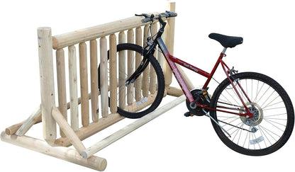 13-Place Bike Log Rack, Outdoor Bike Stand, Freestanding Commercial Bicycle Storage Racks, Standing Rack for Bikes, Bicycle Parking Floor Stand, Ebike Racks, Fat Tire Bikes for Men - Unfinished
