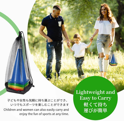 BiAnYC 7 Inch Plastic Sport Training Traffic Cones- Set of 10 Pcs/25 Pcs, 5 Colors(Orange/Yellow/Red/Blue/Green)