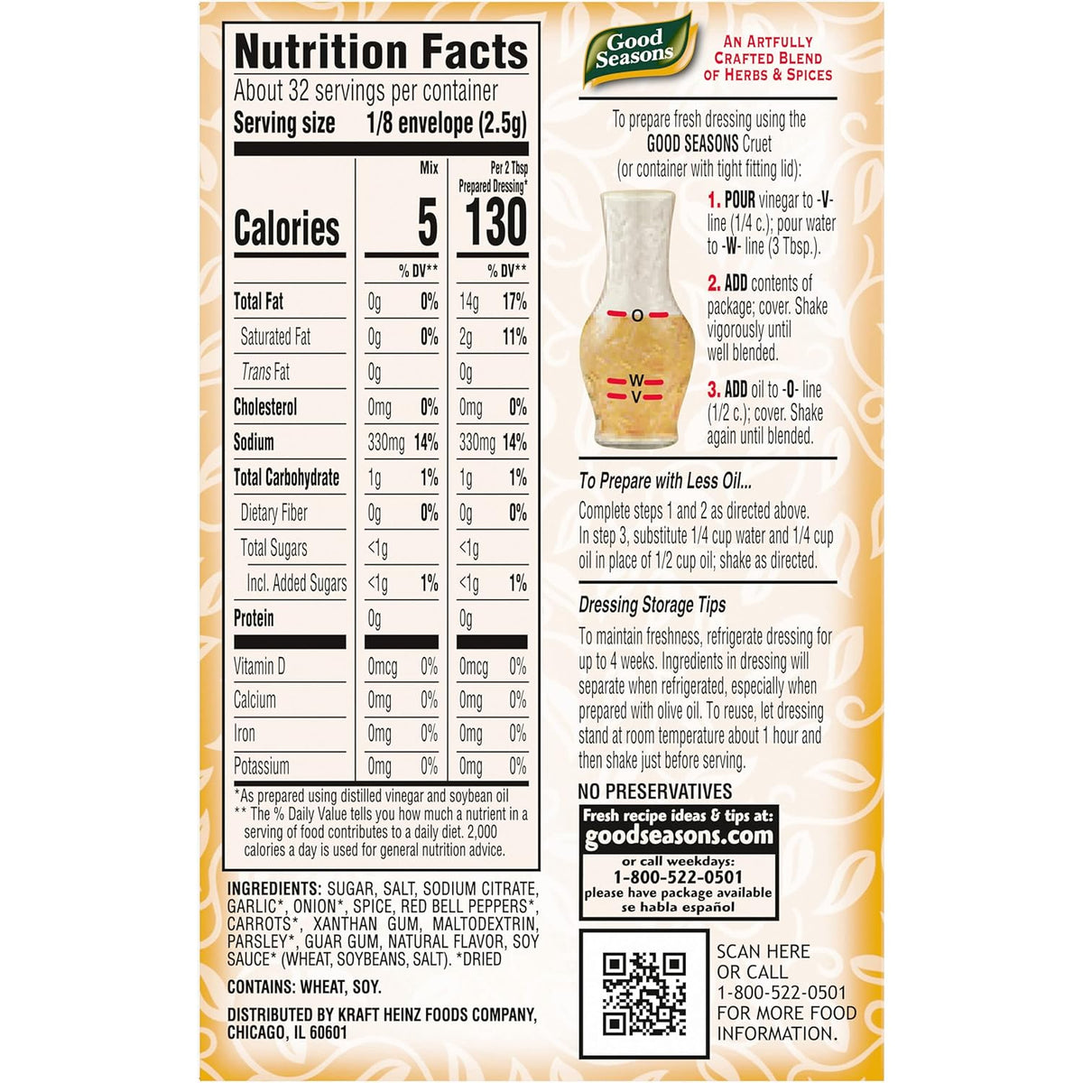 Good Seasons Italian Dressing & Recipe Seasoning Mix, 4 ct Packets (Pack of 4)