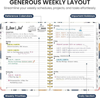 Academic Planner 2026-2027, Jul 2026-Jun 2027 Monthly & Weekly Planner