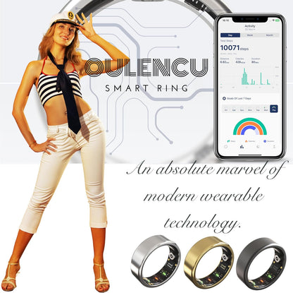2025 Smart Ring for Women Men, Sleep Tracker Ring, Fitness Smart Ring, Activity Tracker,Sleep Monitor, Stress/Heart Rate/Women's Calories Steps Tracking-No APP Subscription (Silver, #11-64.6mm/2.54")