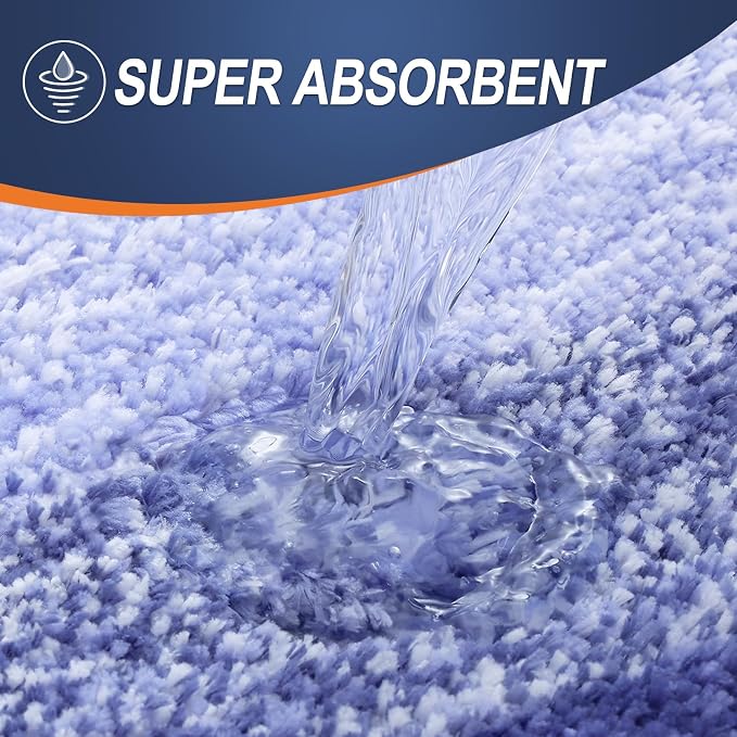 OLANLY Large Bathroom Rugs Mat 44x32, Extra Soft Absorbent Microfiber Bath Rugs, Rubber Backing, Quick Dry, Washable Bath Mats for Bathroom Floor, Tub and Shower, Home Decor Accessories, Blue-Violet