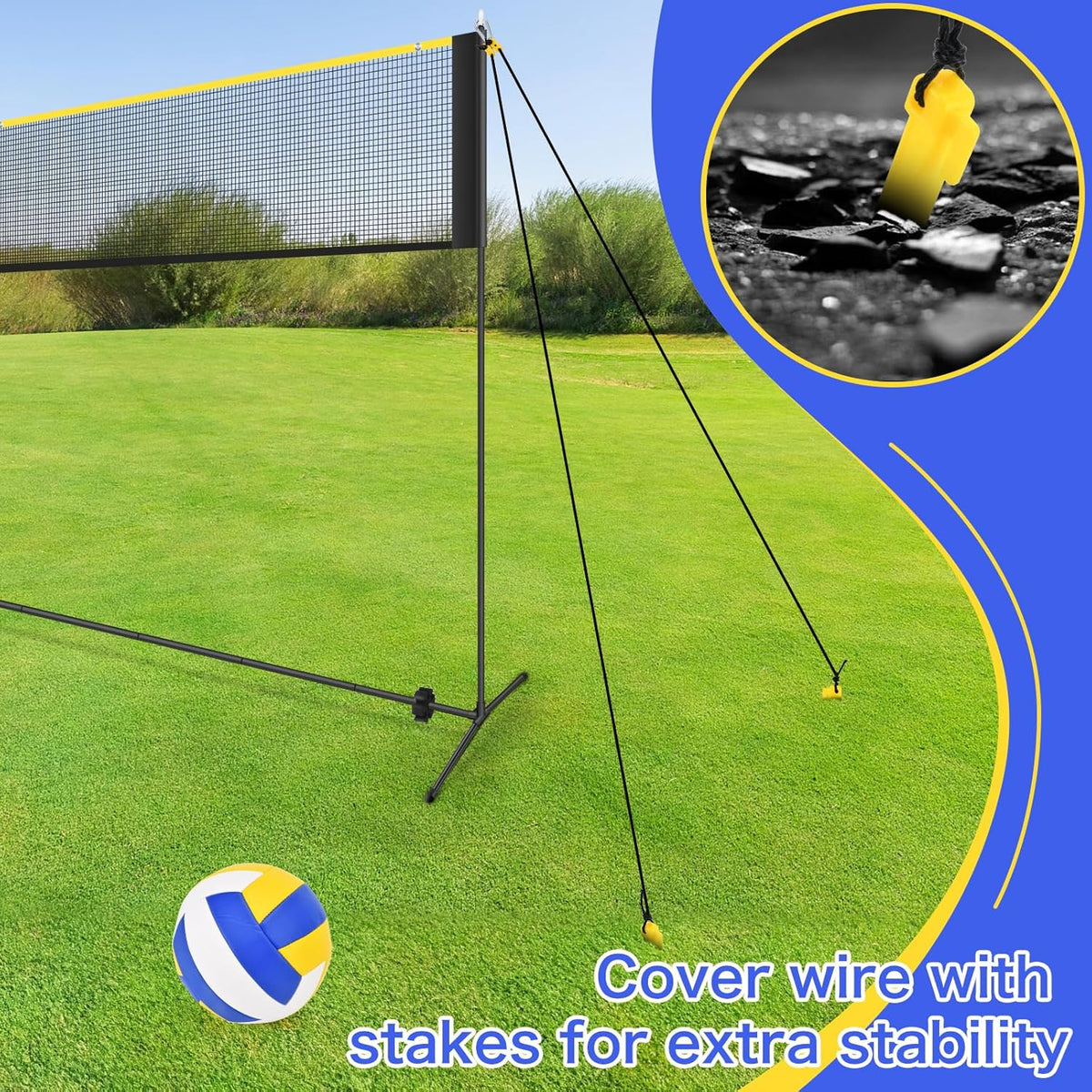 Badminton Pickleball Net, Adjustable Height Portable Badminton Net-2-in-1 Volleyball and Badminton Set, Pickleball Net for Tennis Indoor Outdoor Court