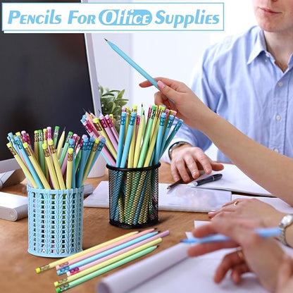 Cholemy 120 Pcs Welcome Back to School Gifts Colorful #2 HB Pencils Bulk with Top Eraser Unsharpened Decorative Pencils for Students First Day of Schools Classrooms Reward(Colorful,Pastel)
