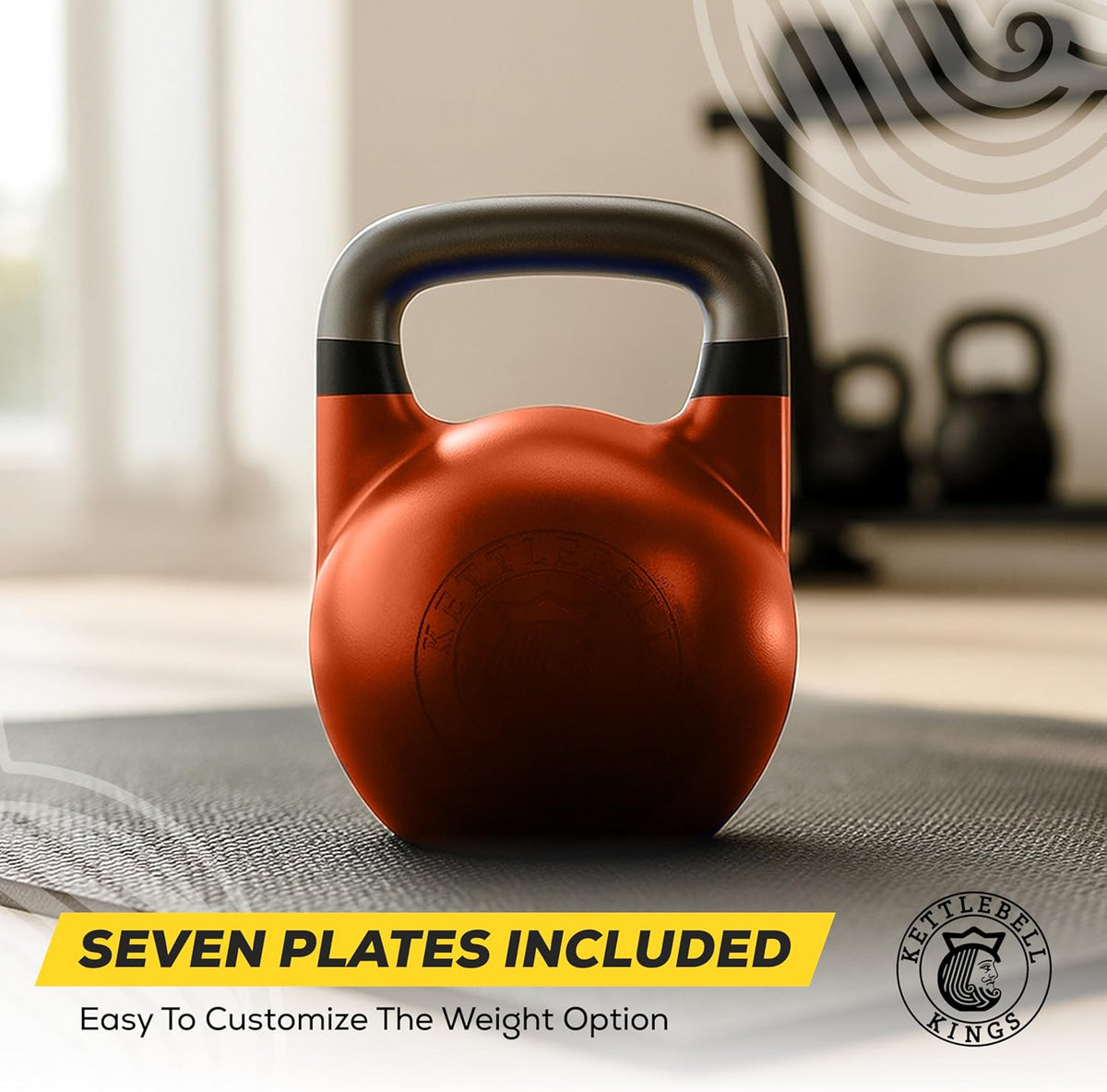 Kettlebell Kings Competition Kettlebells Weight (33mm handle) 4-32 KG | Hand weights Workout Gym Equipment & Strength training sets for Women & Men | Weights set for Home Gym