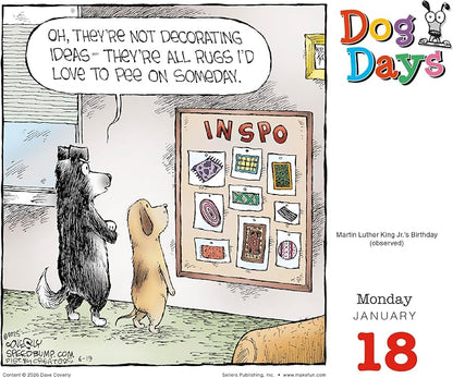 Dog Days 2027 Daily Desk Calendar: Boxed Page-a-Day Funny Dog Cartoon Calendar by Dave Coverly with Day-to-Day Laughs & Canine Comedy