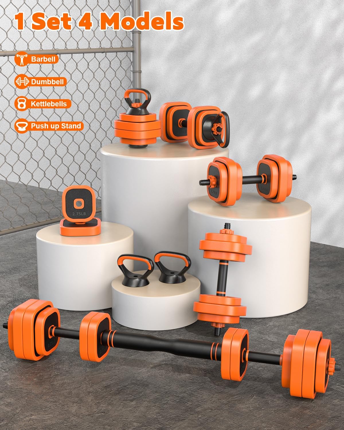 Adjustable Dumbbells Set, 45/65/85 lbs Free Weight Set with Connector, 4 in1 Dumbbells Set for Home Gym Workout