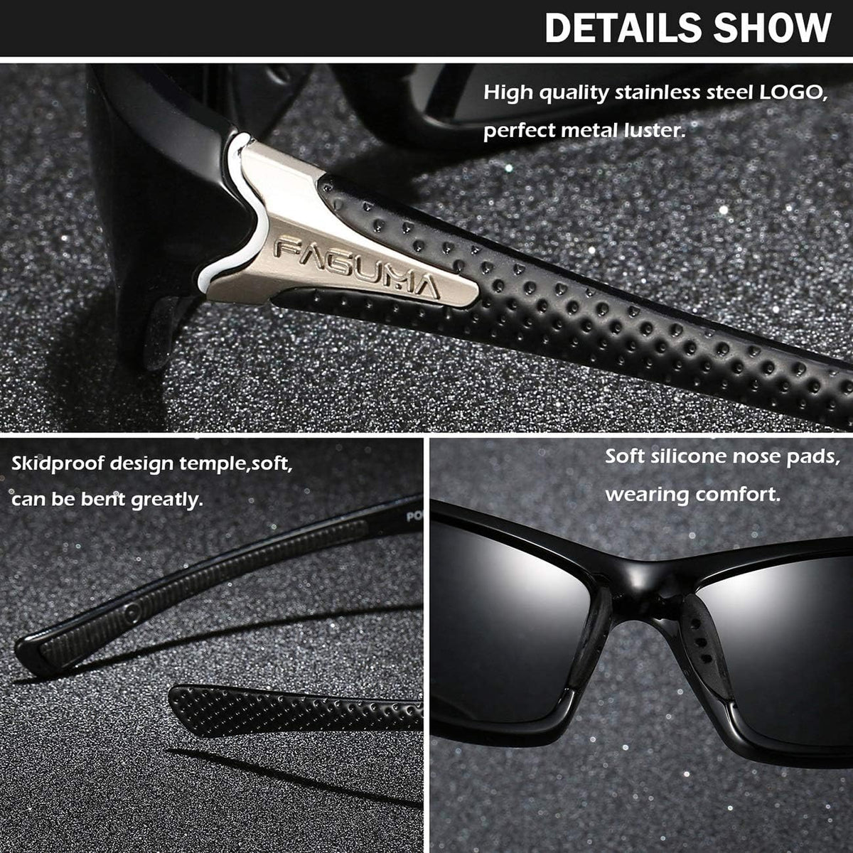 FAGUMA Sports Polarized Sunglasses For Men Cycling Driving Fishing UV400 Protection
