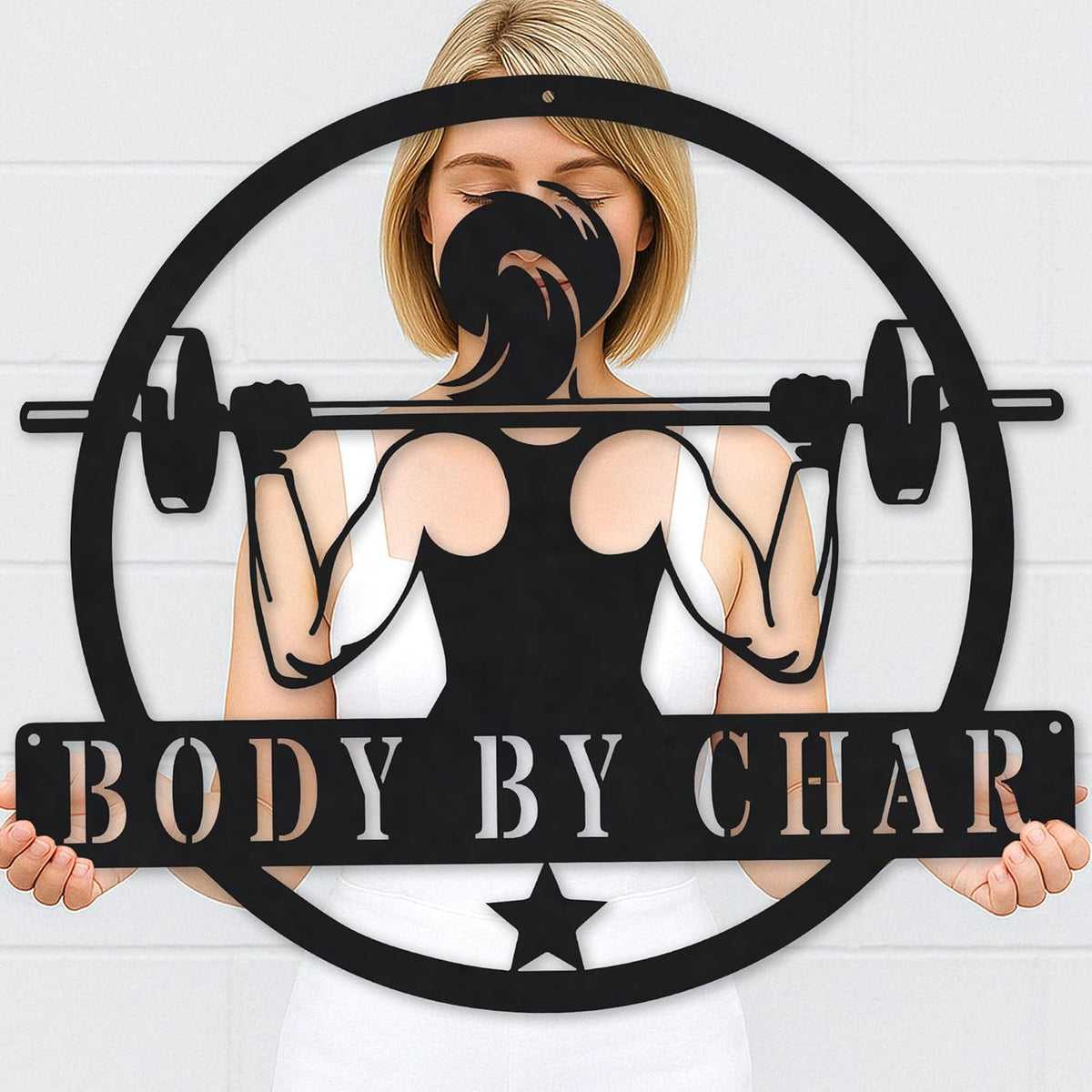 Personalized Gym Sign - Custom Name Metal Sign - Workout Room Home Decor - Family Gym Wall Art - Gifts for Mom Sister Women, Metal Gym Signs