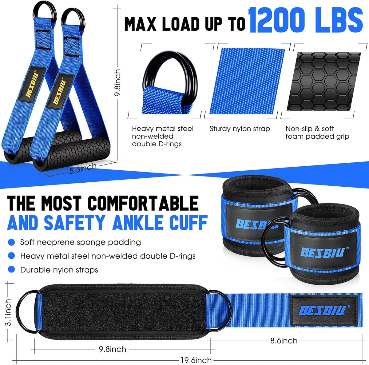 Heavy Resistance Bands for Working Out, 300lbs/360lb/420lb Exercise Bands Workout Bands with Handles, Door Anchor, Ankle Straps, Home Gym Workout Equipment for Men Fitness Strength Training Stretching