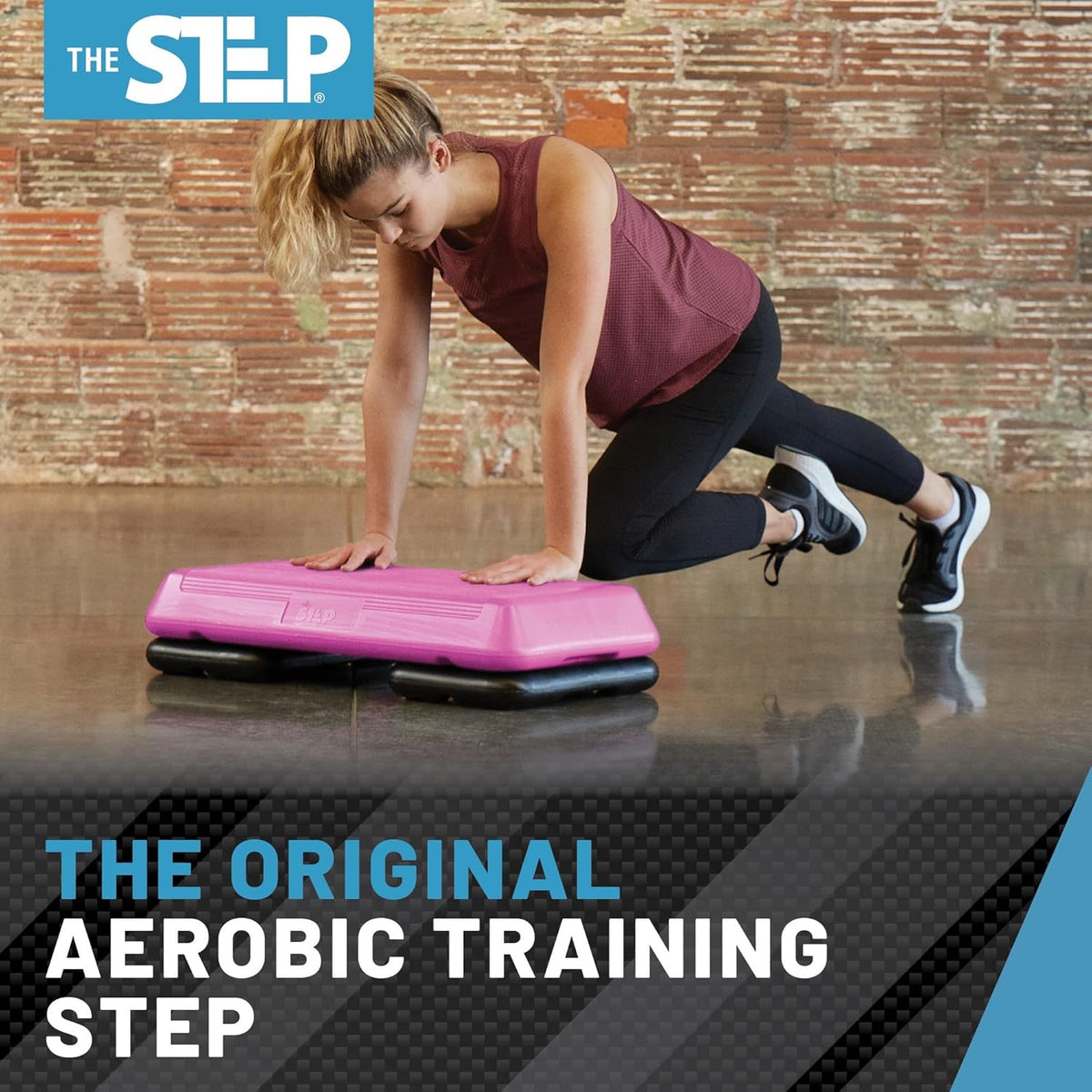 Freestyle STEP Exercise Step Platform, Circuit Size Stepper for Exercise at Home with 2 Risers