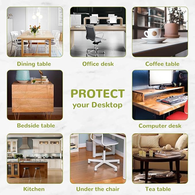 40 x 96 Inch Clear Table Cover Protector, Clear Table Protector for Dining Room Table, 1.5mm Plastic Table Cover, Waterproof Table Pad for Kitchen, Office