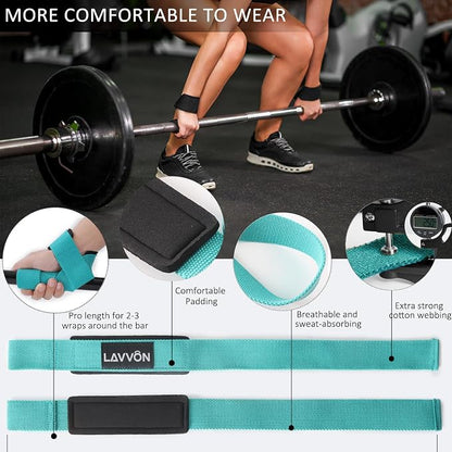Barbell Pad Set - Hip Thrusts Pads for Squat&Lunges/Bench Press Bar Padding | Standard Olympic Weight Bar Foam Pad,Gym Accessories for Women with Bar Bad -With Ankle Straps,Wrist Straps for Weightlifting