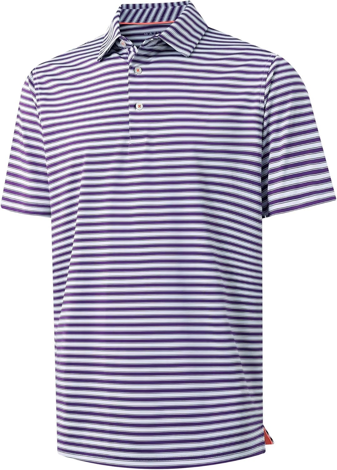 M MAELREG Golf Shirts for Men Short Sleeve Dry Fit Casual Striped Performance Moisture Wicking Collared Mens Polo Shirts