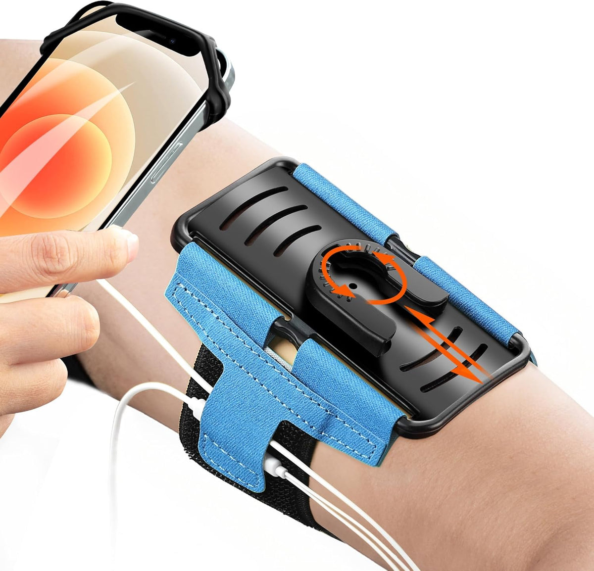 Newpponn Cell Phone Holder Armband - Reflective & Adjustable Wristband Strap Arm Bands Case Compatible with iPhone 16 15 14 13 12 Mini Pro Max Plus Samsung Galaxy Pixel for Workout Exercise Sports