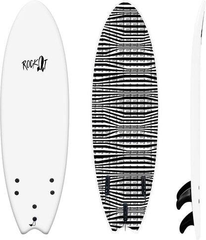 Rock-It 6' Albert Performance Fish Soft Top Surfboard Surf Board, Foam Surfboard, Kids Surfboard, Adult Surfboard, Tabla De Surf, Beginner Surfboard