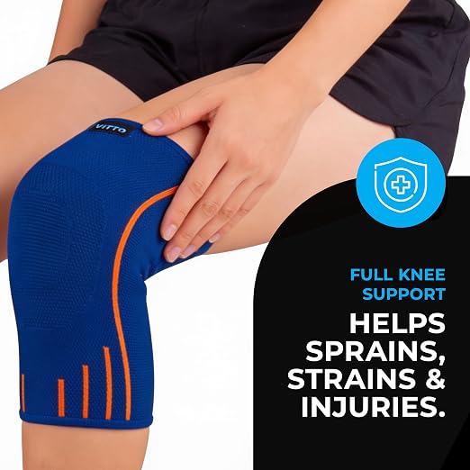 VITTO Kids Knee Brace - Osgood Schlatter Knee Brace Youth, Compression Sleeve for Boys and Girls from 4-14 years old (Blue, M)