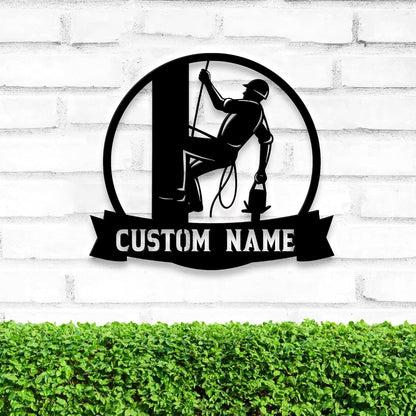 Personalized Electrician Metal Sign with LED Lights, Custom Electrician Metal Wall Art, Gift For Electrican, Wall Art Hanging Home Decor Birthday Xmas Gift