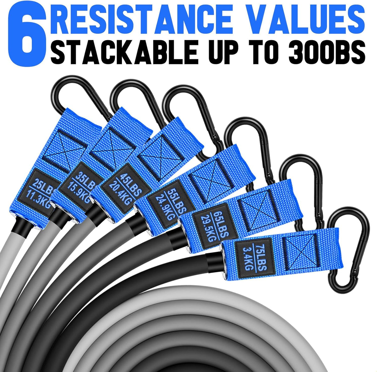Heavy Resistance Bands for Working Out, 300lbs/360lb/420lb Exercise Bands Workout Bands with Handles, Door Anchor, Ankle Straps, Home Gym Workout Equipment for Men Fitness Strength Training Stretching