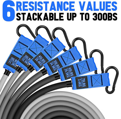 Heavy Resistance Bands for Working Out, 300lbs/360lb/420lb Exercise Bands Workout Bands with Handles, Door Anchor, Ankle Straps, Home Gym Workout Equipment for Men Fitness Strength Training Stretching