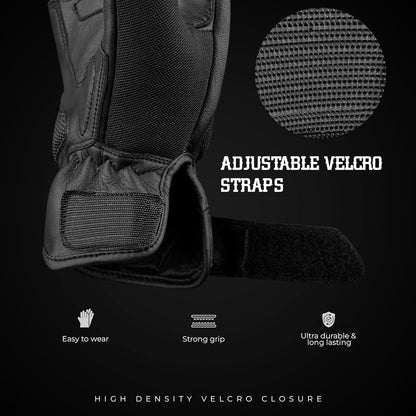 J.A.G. Motorcycle Gloves - Premium Leather Perforated Motorcycle Gloves for Men with Knuckle Protection | Touchscreen Motorbike Riding Gloves