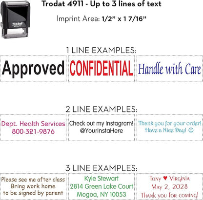 Trodat 4911 Return Address Stamp - Custom Text Stamp - Choose from Many Fonts & Colors!