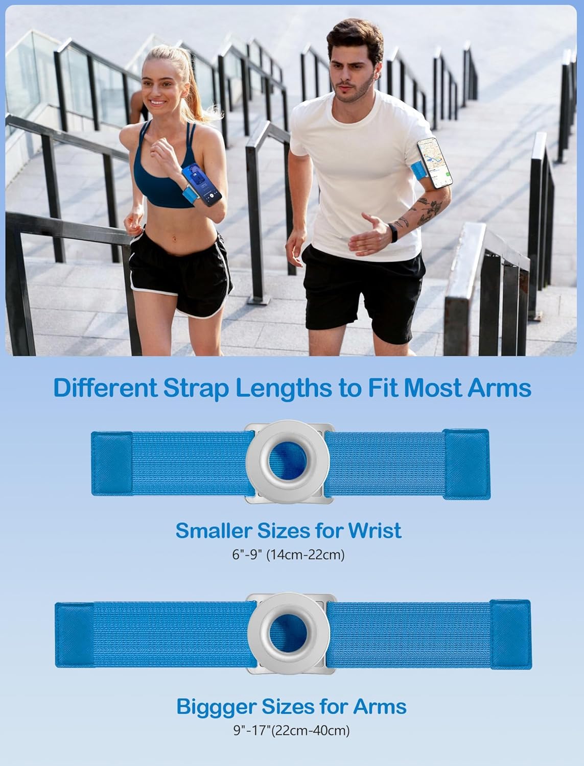 TOPGO Running Phone Holder for iPhone [360° Rotatable & Upgrade Anti-Drop] Magnetic Wrist Phone Holder, Armband Cell Phone Holder Compatible with magsafe iPhone 17 Pro Max and Android - Blue