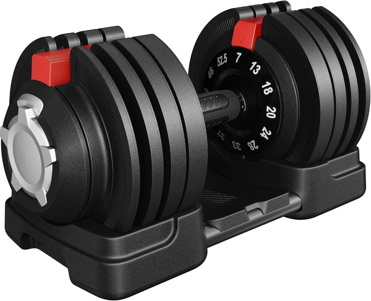 Yaheetech Adjustable Dumbbell Set 28/40/52.5/90LBS Adjustable Dumbbells Fast Adjust Dumbbell Weight Set with Anti-Slip Handle and Tray for Men/Women Home Gym Strength Training Equipment Single/Pair