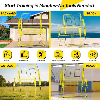 Adjustable Volleyball Training Net Equipment System 8x11 FT with Volleyball Practice for Adult Backyard Indoor Outdoor