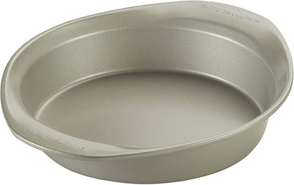 Rachael Ray Nonstick Bakeware Set without Grips includes Nonstick Bread Pan, Baking Pans, Cake Pans, Cookie Sheet / Baking Sheet - 10 Piece, Silver