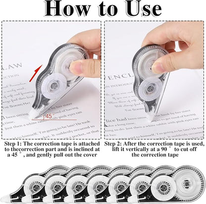 BESARME 12 Pack Correction Tape, 39 ft Each, 0.2 in Width