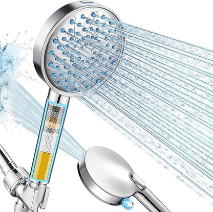 Cobbe Filtered Shower Head with Handheld, High Pressure 7-mode Showerhead with Filters for Hard Water - Remove Chlorine - Reduces Dry Itchy Skin, Patented Paddle Shift Design, Chrome