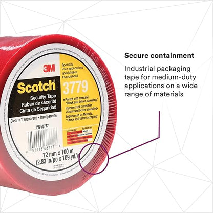3M Scotch Security Message Box Sealing Tape 3779, 72 mm x 100 m, 1 Roll