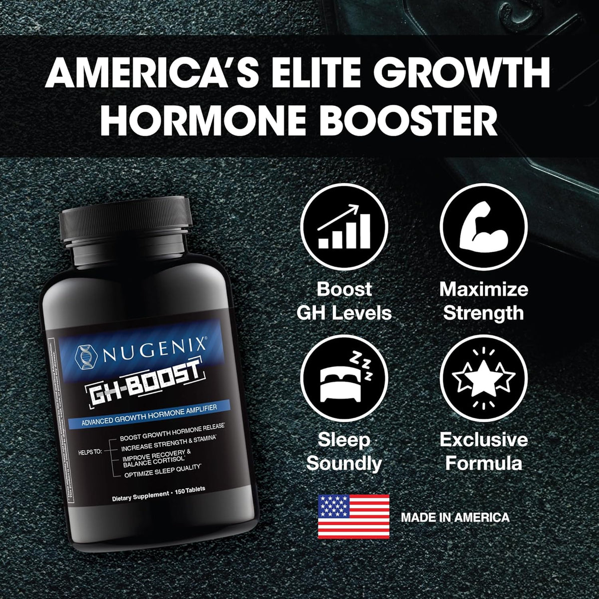 Nugenix GH-Boost - Advanced HGH Boosting Supplement for Men – Support Energy, Endurance, Sleep, with KSM-66, GABA, Arginine, Glutamine, Ashwagandha, 150ct