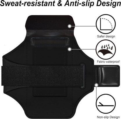 Armband for iPhone 16 Pro Max/16 Plus/15 Pro Max/15 Plus/iPhone 14 Pro Max/14 Plus/13,12,11 Pro Max/XS Max,Water Resistant Sport Armband with Zipper Slot for Airpods and Keys (Purple)