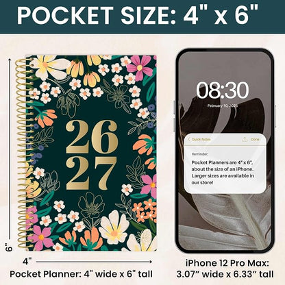 bloom daily planners 2026-2027 Academic Year Pocket Planner (July 2026 - July 2027) 13 Months - 4” x 6” MINI Weekly Monthly Agenda Organizer & Calendar Book - Blooming Wildly
