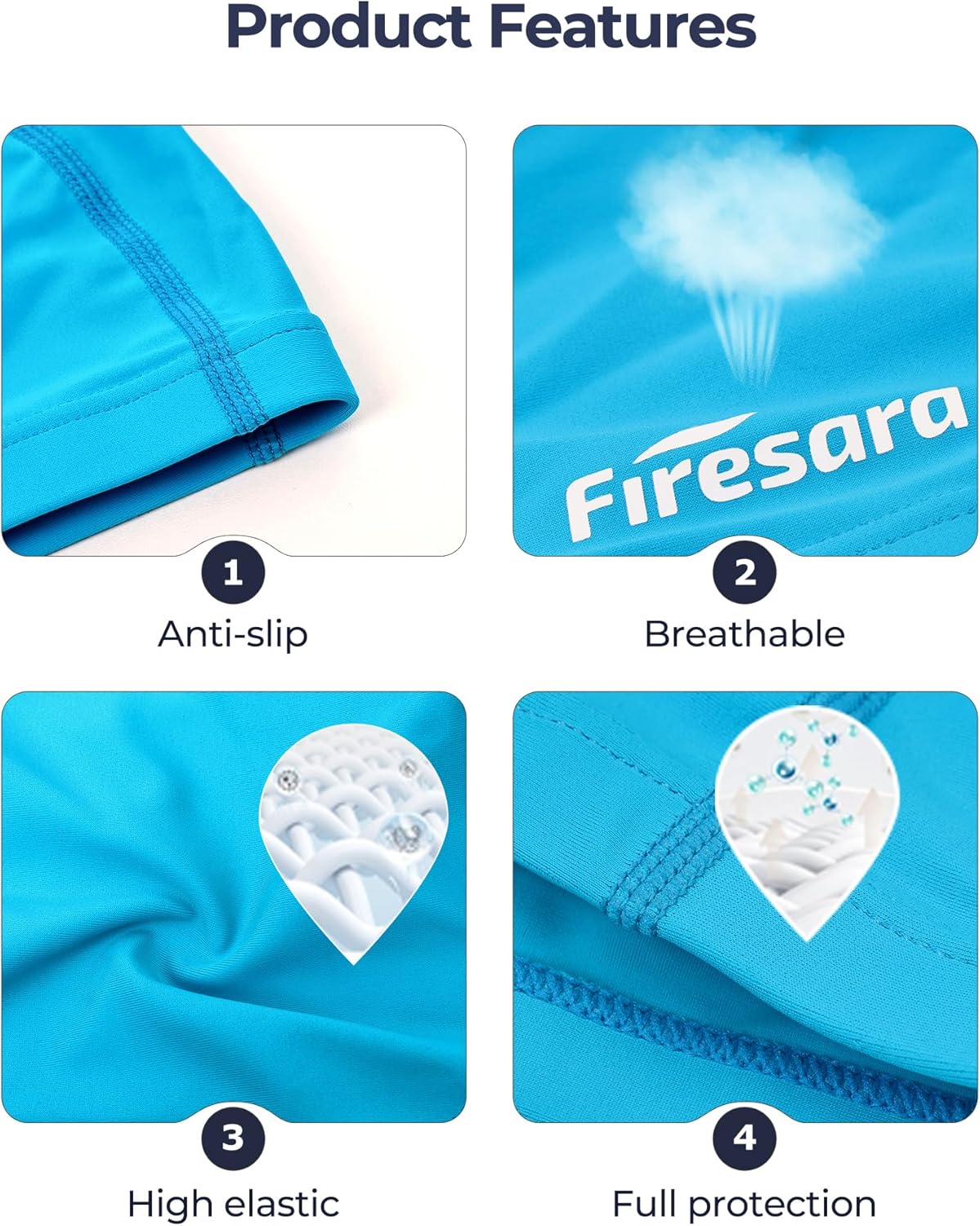 Firesara Fabric Swim Cap, High Elasticity Swimming Cap Keeps Hair Clean Breathable Fit Both Long Hair Short Hair, Swim Caps Woman Girls Men Kids One Size Hat