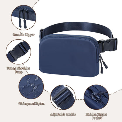 MoKo Fanny Packs for Women Men, Fashion Running Waist Packs, Crossbody Mini Bag Fanny Pack Belt Bag with Adjustable Strap for Running Outdoors Workout Travel Hiking Cycling