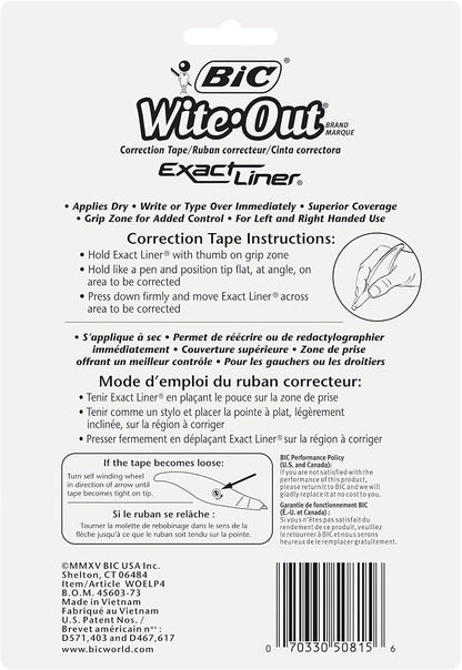 BIC Wite-Out Brand Exact Liner Correction Tape (4-Count) and Mini Twist Correction Tape (2-Count)
