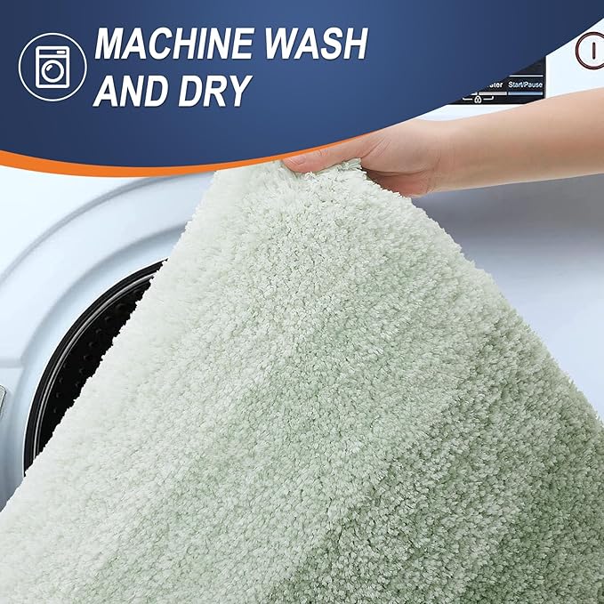 OLANLY Large Bathroom Rugs Mat 45x27, Extra Soft Absorbent Microfiber Bath Rugs, Rubber Backing, Quick Dry, Washable Bath Mats for Bathroom Floor, Tub and Shower, Home Decor Accessories, Sage Green