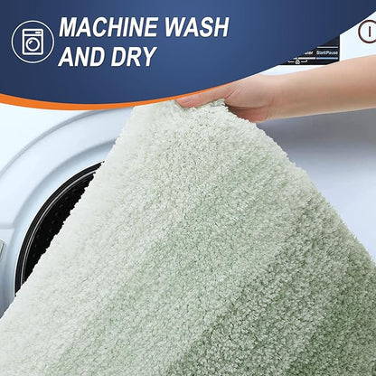 OLANLY Large Bathroom Rugs Mat 45x27, Extra Soft Absorbent Microfiber Bath Rugs, Rubber Backing, Quick Dry, Washable Bath Mats for Bathroom Floor, Tub and Shower, Home Decor Accessories, Sage Green