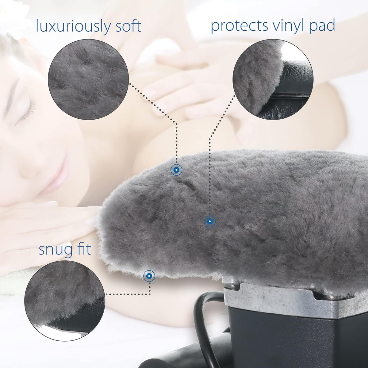 Core Products Sheepskin Pad Cover for Jeanie Rub Massager