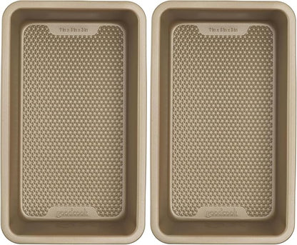 GoodCook BestBake Nonstick Textured Carbon Steel Loaf Pan, 9" x 5", Bronze (Pack of 2)
