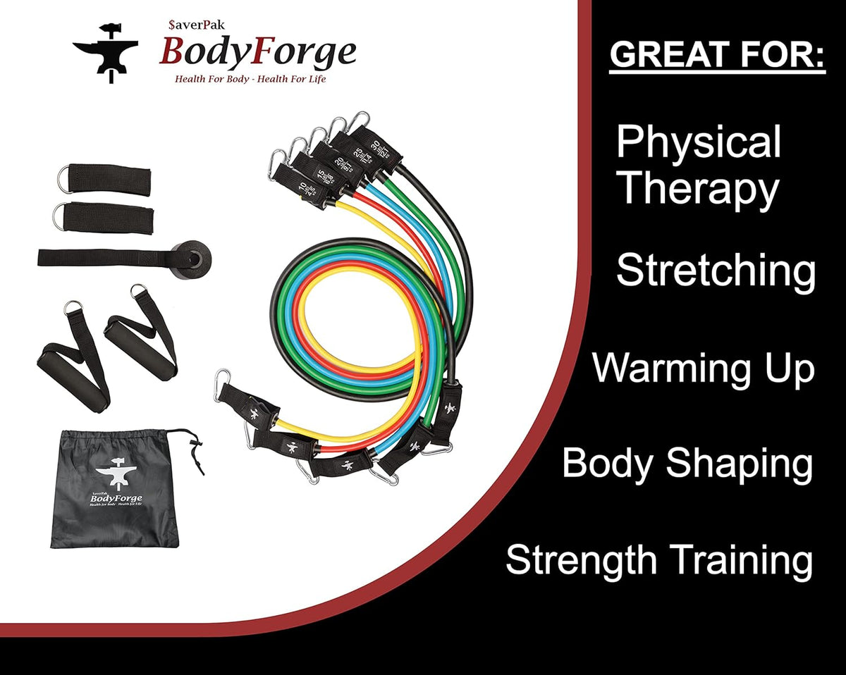 BodyForge Eco-Friendly Resistance Loop, Hip, Tube Bands Exercise Sets & Bundles (Loop, Hip & Tube Bundle)