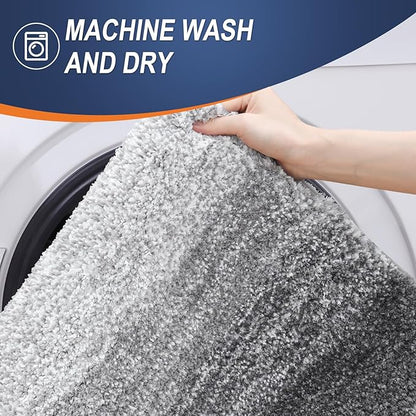 OLANLY Bathroom Runner Rugs Mat 44x20, Extra Soft Absorbent Microfiber Bath Rugs, Rubber Backing, Quick Dry, Washable Long Bath Mats for Bathroom Floor, Tub and Shower, Home Decor Accessories, Grey