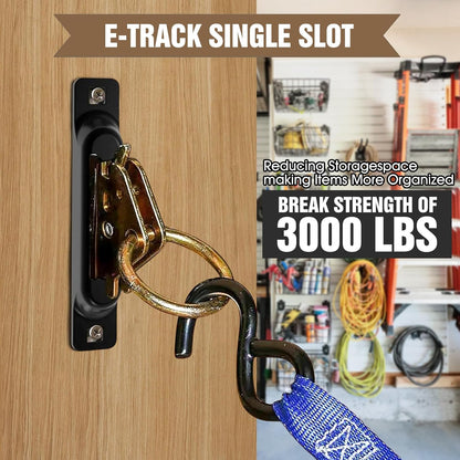 E Track Hook E Track Accessories ，E Track Accessories for Enclosed Trailer The dip molding Process is More Rust Resistant (4PCS E Track J Hooks+4PCS J Hooks Slot)