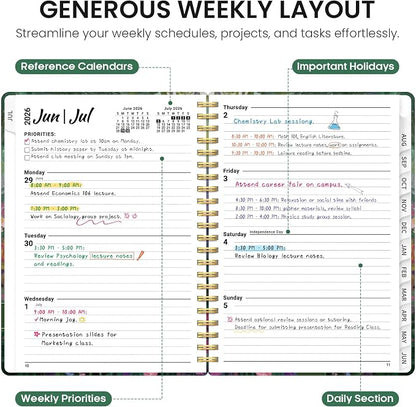 Planner 2026-2027, Monthly & Weekly Jul 2026-Jun 2027 Planner Calendar
